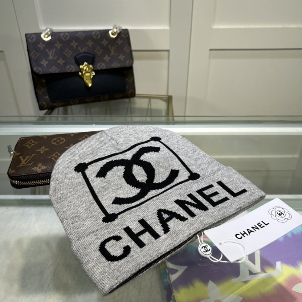 Chanel Beanie In Grey - Image 3