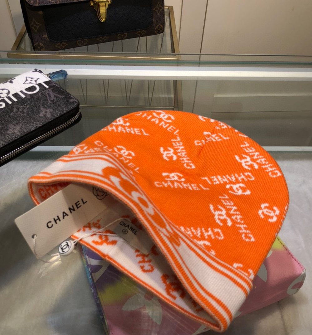 Chanel Beanie In Orange