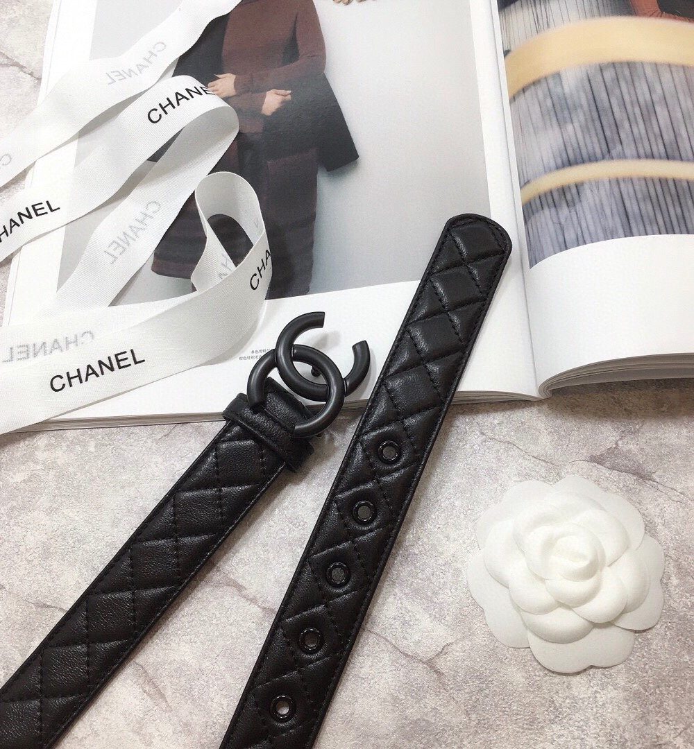 1:1 Replica Chanel Belt Quilted With Double C Buckle Black With Black Hardware Women Belt