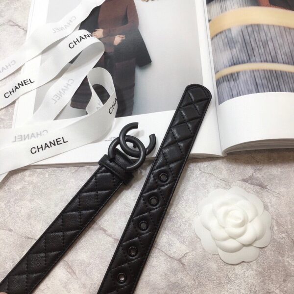 1:1 Replica Chanel Belt Quilted With Double C Buckle Black With Black Hardware Women Belt