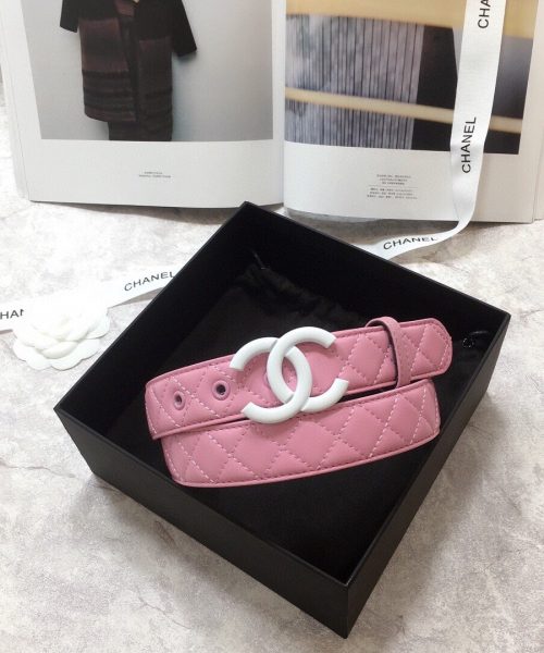 1:1 Replica Chanel Belt Quilted With Double C Buckle Pink With Silver Hardware Women Belt