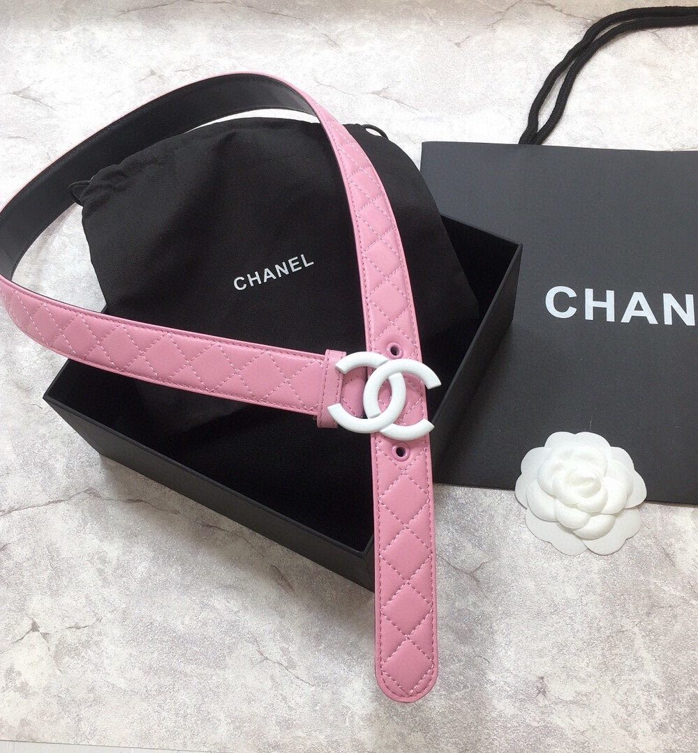 1:1 Replica Chanel Belt Quilted With Double C Buckle Pink With Silver Hardware Women Belt