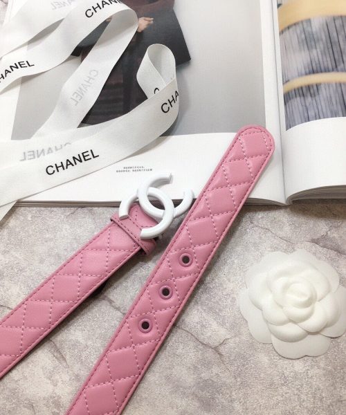 1:1 Replica Chanel Belt Quilted With Double C Buckle Pink With Silver Hardware Women Belt
