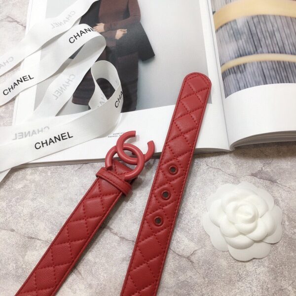 1:1 Replica Chanel Belt Quilted With Double C Buckle Red With Red Hardware Women Belt