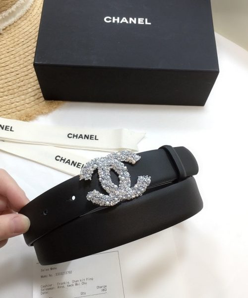 1:1 Replica Chanel Belt With Beaded Buckle Black