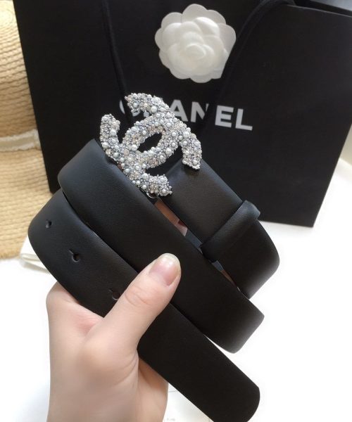 1:1 Replica Chanel Belt With Beaded Buckle Black