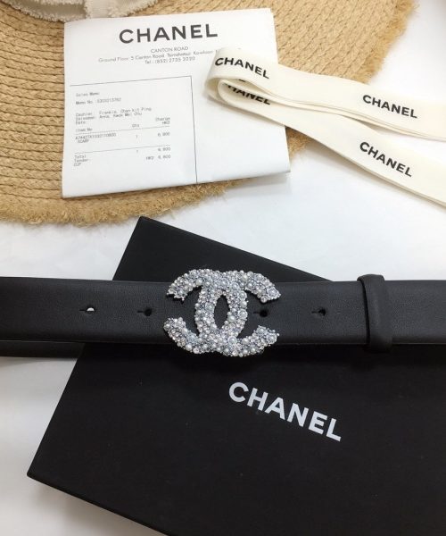 1:1 Replica Chanel Belt With Beaded Buckle Black
