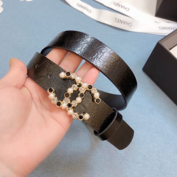 1:1 Replica Chanel Belt With Beaded Buckle Brown Gold-Toned Metal and Strass Women Belt