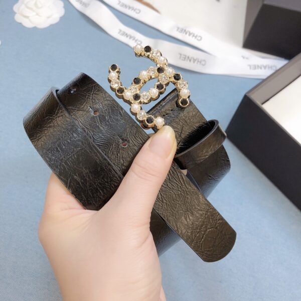 1:1 Replica Chanel Belt With Beaded Buckle Brown Gold-Toned Metal and Strass Women Belt