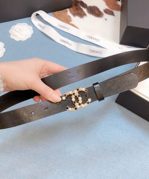 1:1 Replica Chanel Belt With Beaded Buckle Brown Gold-Toned Metal and Strass Women Belt