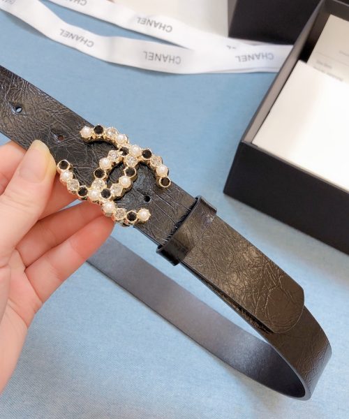 1:1 Replica Chanel Belt With Beaded Buckle Brown Gold-Toned Metal and Strass Women Belt