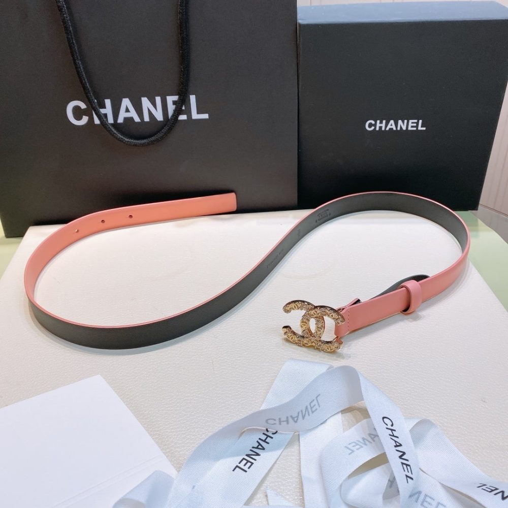 1:1 Replica Chanel Belt With Beaded Buckle Pink Gold-Toned Metal and Strass Women Belt - Image 2