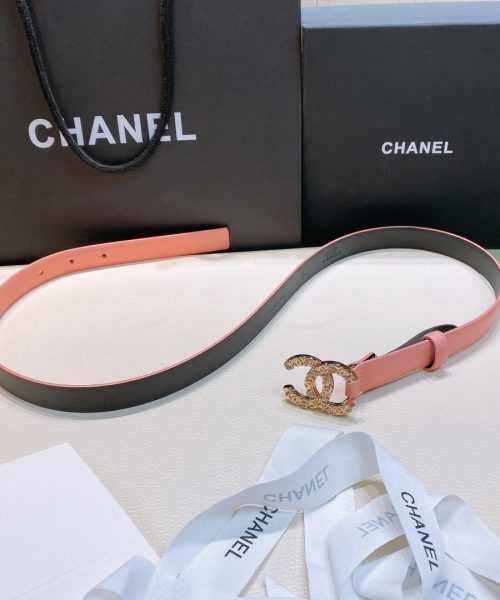 1:1 Replica Chanel Belt With Beaded Buckle Pink Gold-Toned Metal and Strass Women Belt
