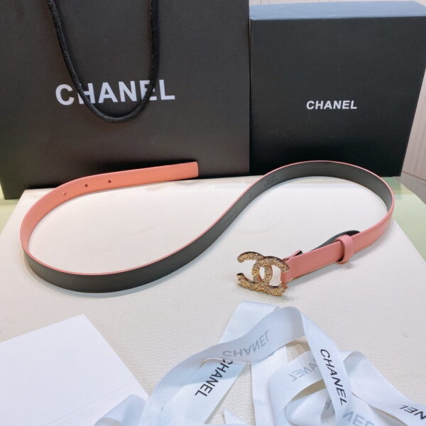 1:1 Replica Chanel Belt With Beaded Buckle Pink Gold-Toned Metal and Strass Women Belt
