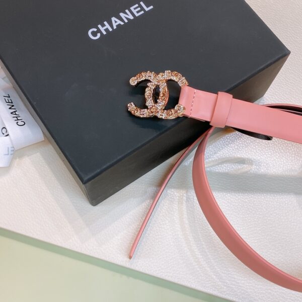 1:1 Replica Chanel Belt With Beaded Buckle Pink Gold-Toned Metal and Strass Women Belt