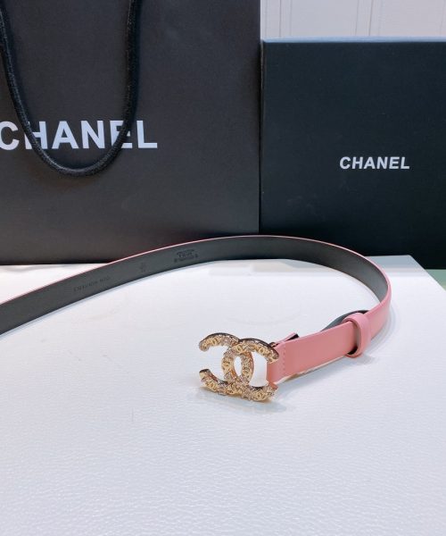 1:1 Replica Chanel Belt With Beaded Buckle Pink Gold-Toned Metal and Strass Women Belt