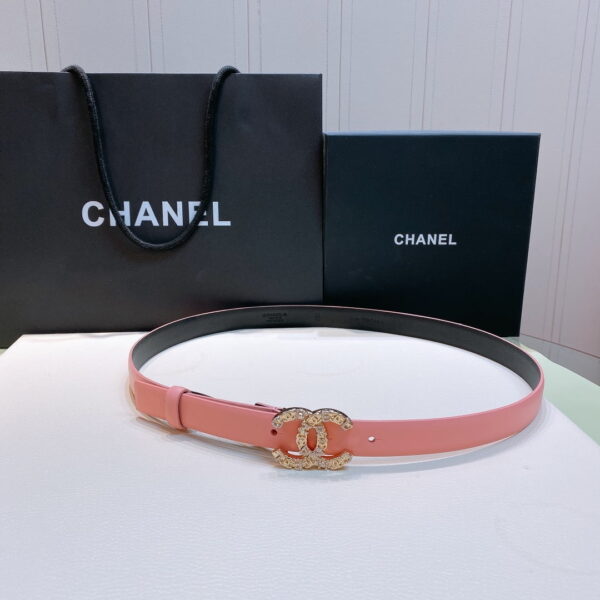 1:1 Replica Chanel Belt With Beaded Buckle Pink Gold-Toned Metal and Strass Women Belt
