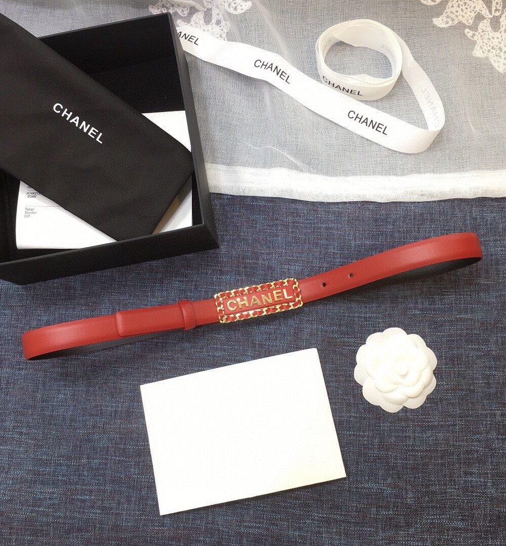 1:1 Replica Chanel Belt With Chanel Signature Orange with Gold-Toned Hardware Women Belt