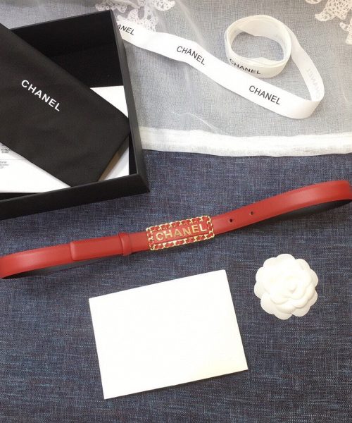 1:1 Replica Chanel Belt With Chanel Signature Orange with Gold-Toned Hardware Women Belt