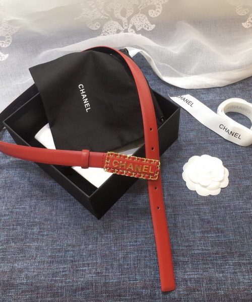 1:1 Replica Chanel Belt With Chanel Signature Orange with Gold-Toned Hardware Women Belt