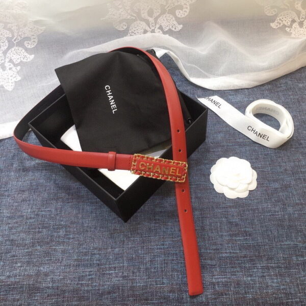 1:1 Replica Chanel Belt With Chanel Signature Orange with Gold-Toned Hardware Women Belt