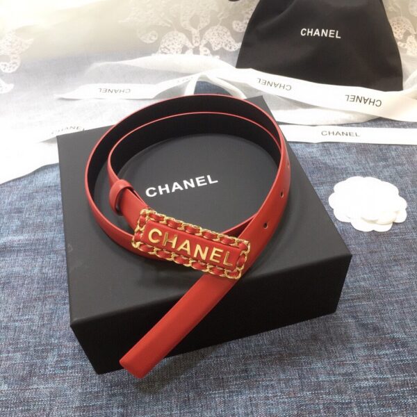 1:1 Replica Chanel Belt With Chanel Signature Orange with Gold-Toned Hardware Women Belt