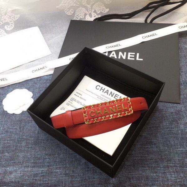 1:1 Replica Chanel Belt With Chanel Signature Orange with Gold-Toned Hardware Women Belt