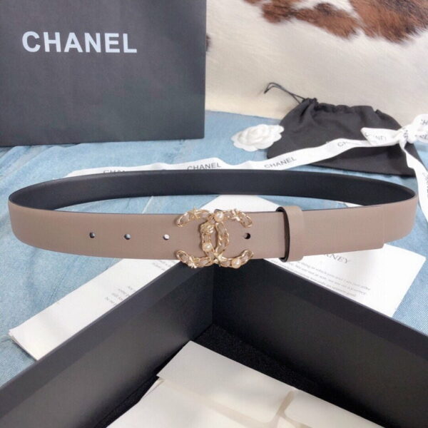 1:1 Replica Chanel Belt With Double C Buckle Beige Gold Toned Hardware Women Belt
