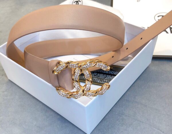 1:1 Replica Chanel Belt With Double C Buckle Beige Women Belt