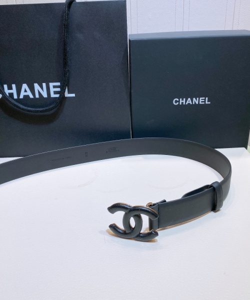 1:1 Replica Chanel Belt With Double C Buckle Black Black-Toned Metal Women Belt