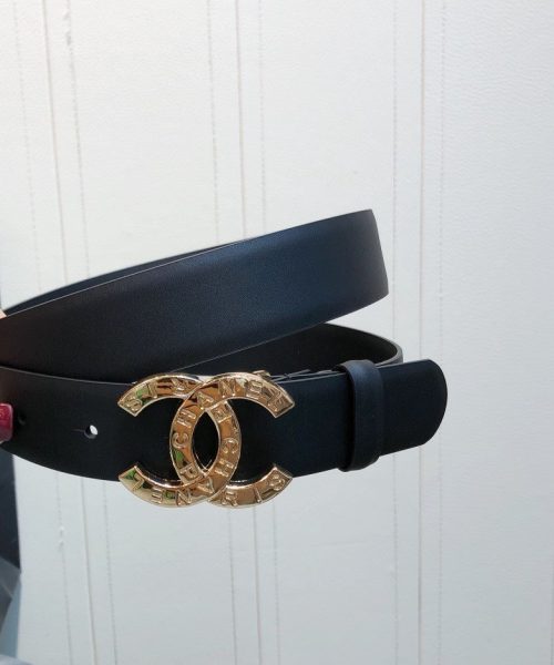 1:1 Replica Chanel Belt With Double C Buckle Black With Full Gold Toned Hardware Women Belt