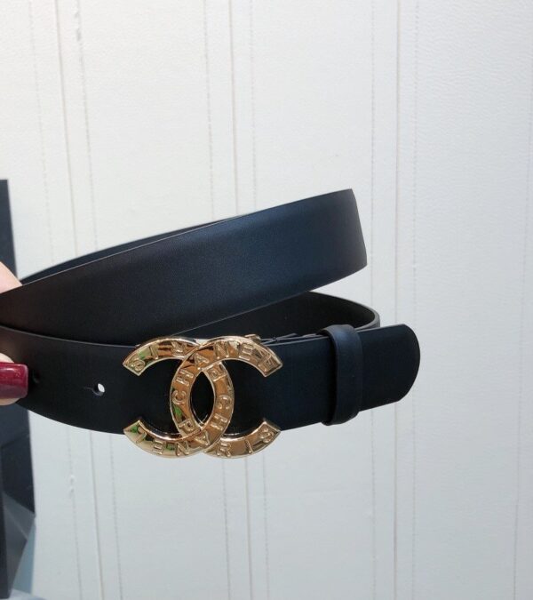 1:1 Replica Chanel Belt With Double C Buckle Black With Full Gold Toned Hardware Women Belt