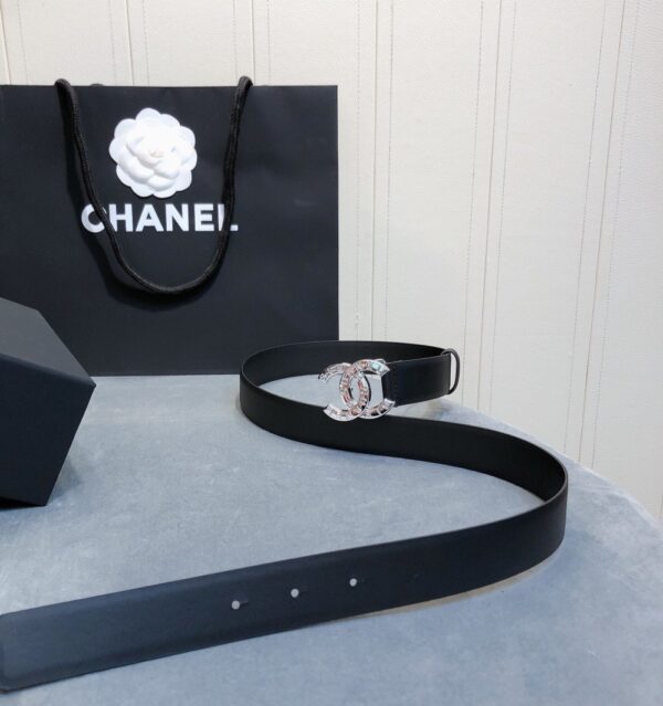 1:1 Replica Chanel Belt With Double C Buckle Black With Full Silver Hardware Women Belt