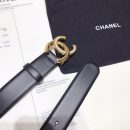 1:1 Replica Chanel Belt With Double C Buckle Black With Gold Toned Hardware Women Belt