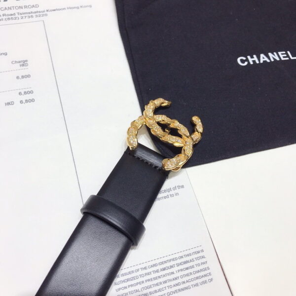 1:1 Replica Chanel Belt With Double C Buckle Black With Gold-Toned Hardware Women Belt