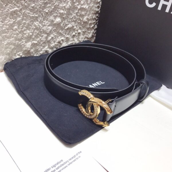 1:1 Replica Chanel Belt With Double C Buckle Black With Gold Toned Hardware Women Belt