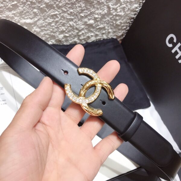1:1 Replica Chanel Belt With Double C Buckle Black With Gold Toned Hardware Women Belt