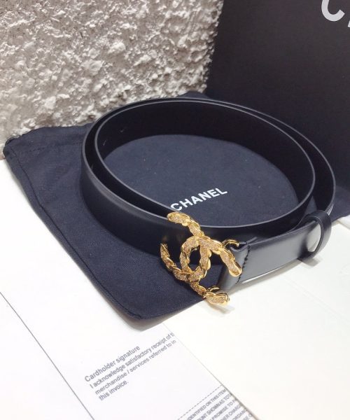 1:1 Replica Chanel Belt With Double C Buckle Black With Gold-Toned Hardware Women Belt