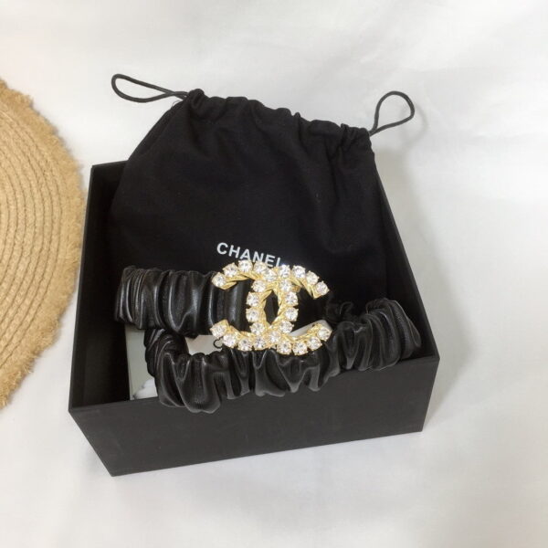 1:1 Replica Chanel Belt With Double C Buckle Black With Gold-Toned Metal and Strass Hardware Women Belt