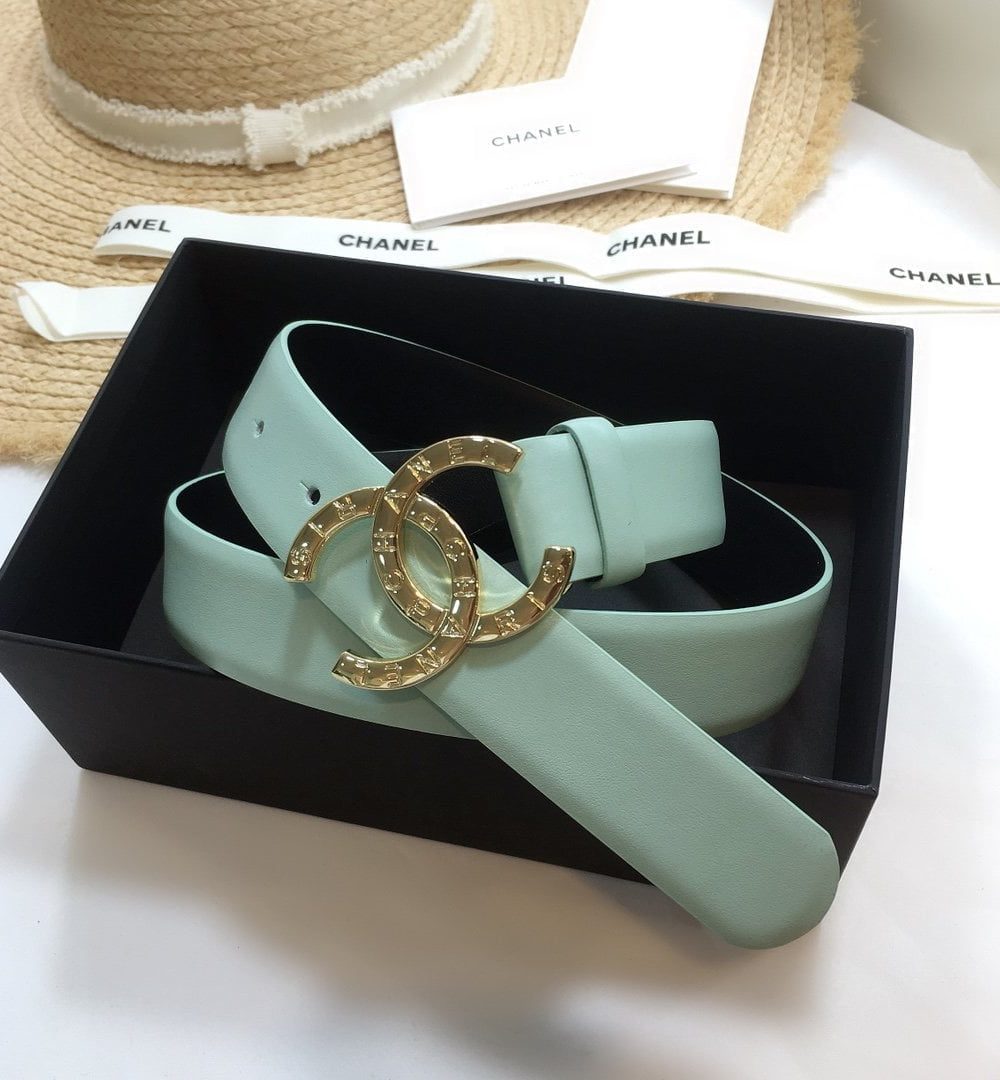 1:1 Replica Chanel Belt With Double C Buckle Jade Green