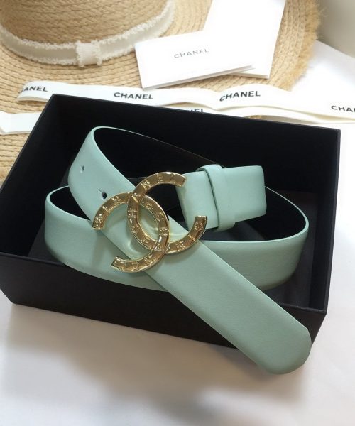 1:1 Replica Chanel Belt With Double C Buckle Jade Green