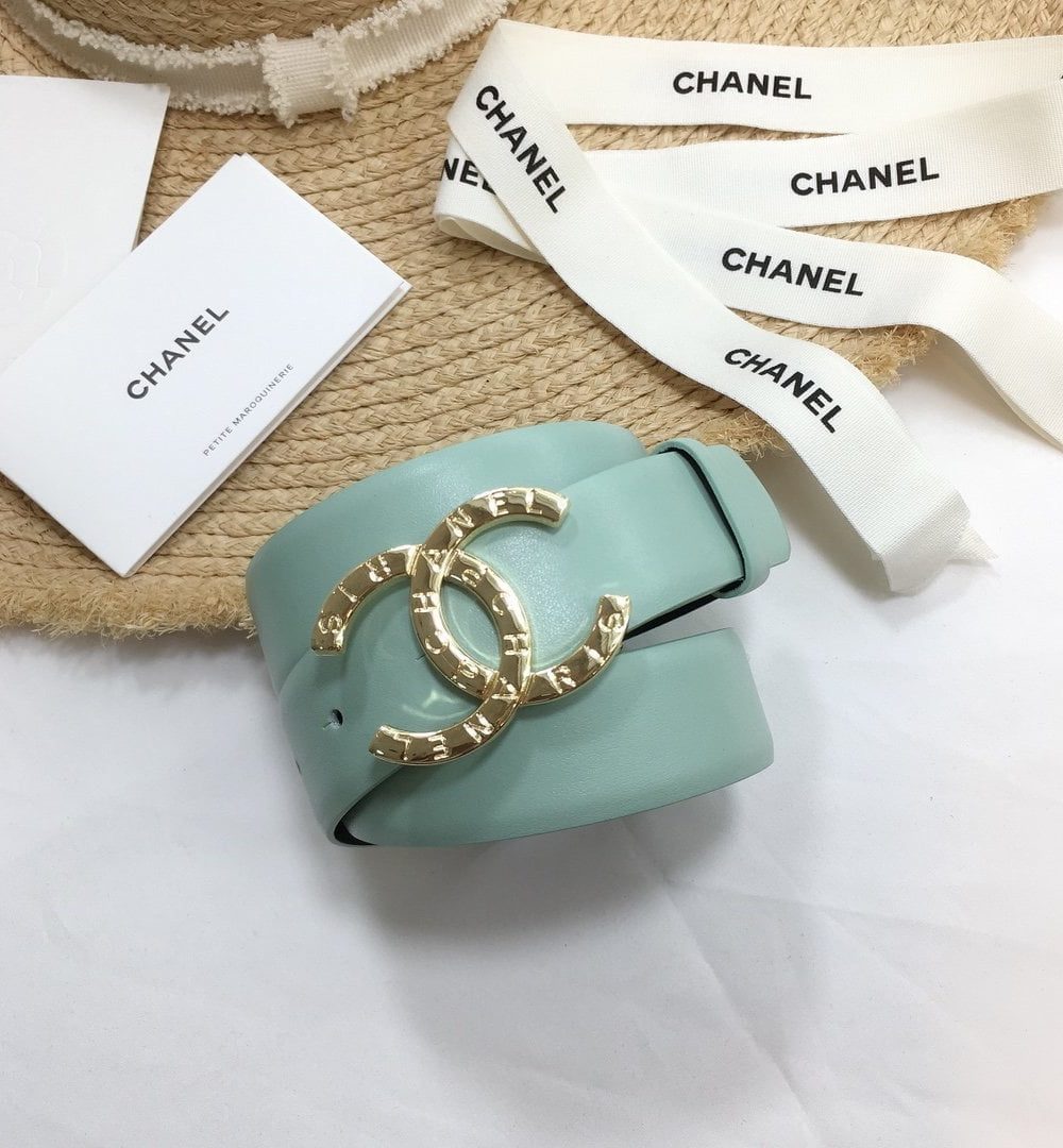1:1 Replica Chanel Belt With Double C Buckle Jade Green