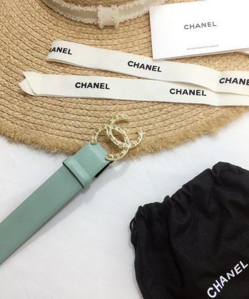 1:1 Replica Chanel Belt With Double C Buckle Jade Green