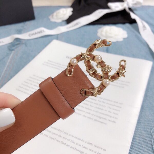 1:1 Replica Chanel Belt With Double C Buckle Light Orange Gold Toned Hardware Women Belt