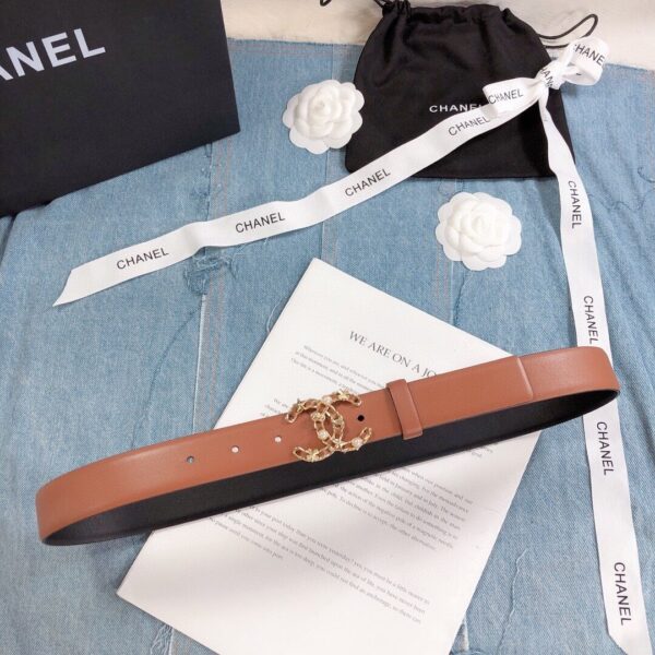 1:1 Replica Chanel Belt With Double C Buckle Light Orange Gold Toned Hardware Women Belt