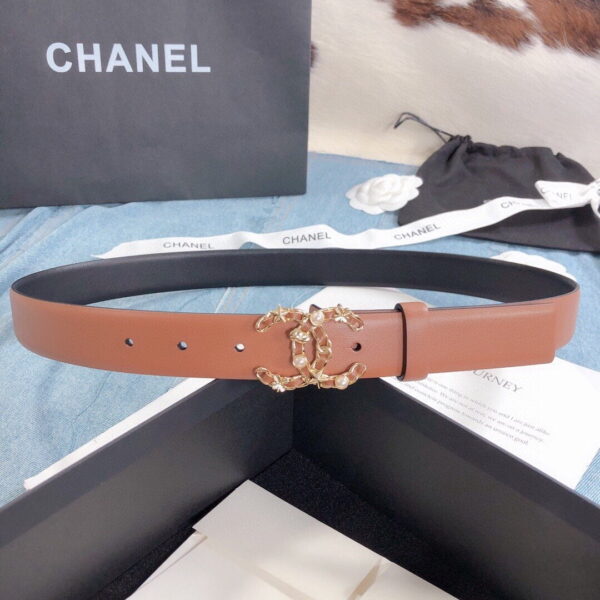 1:1 Replica Chanel Belt With Double C Buckle Light Orange Gold Toned Hardware Women Belt