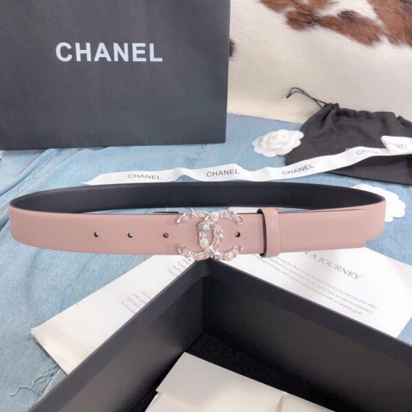 1:1 Replica Chanel Belt With Double C Buckle Light Pink Silver Toned Hardware Women Belt