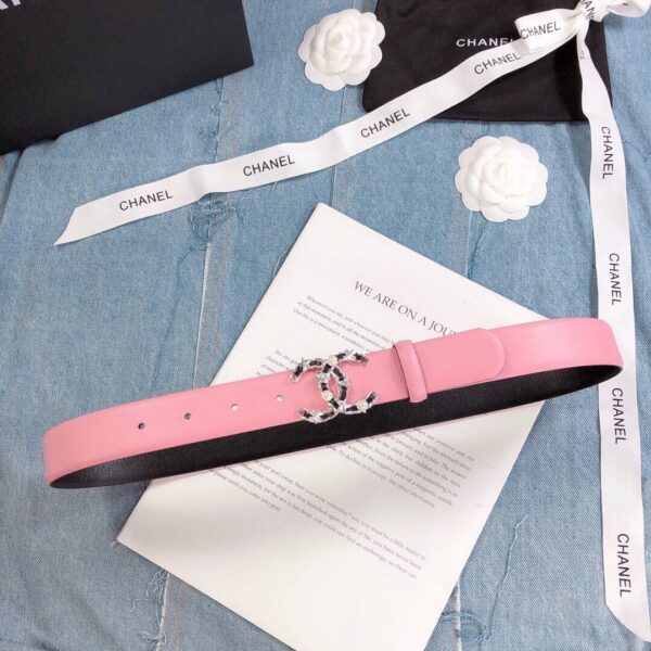 1:1 Replica Chanel Belt With Double C Buckle Pink Silver Toned Hardware Women Belt
