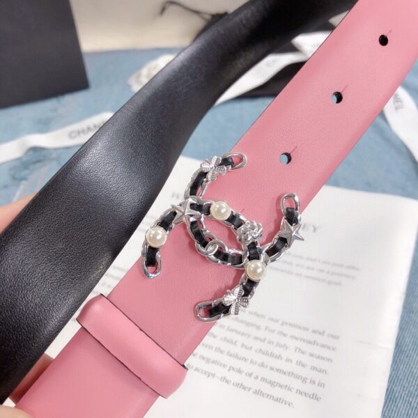 1:1 Replica Chanel Belt With Double C Buckle Pink Silver Toned Hardware Women Belt