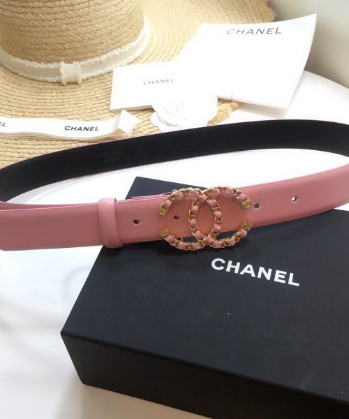 1:1 Replica Chanel Belt With Double C Buckle Pink with Gold mix Pink Hardware Women Belt